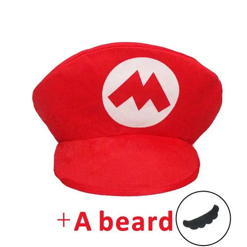 Super Mario Red Green Cap Cosplay Cartoon Hats with Moustache Unisex