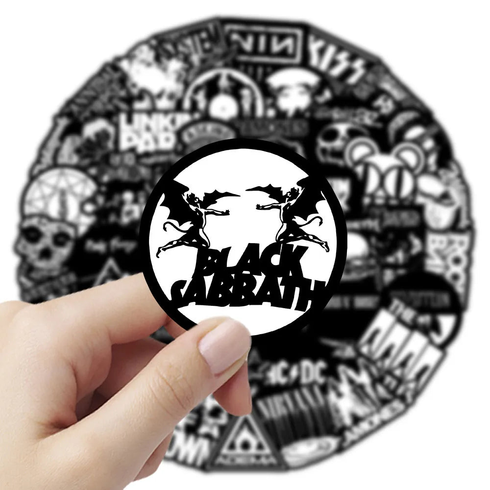 55 Pcs Rock Band Stickers - Cool Music-Themed Decals for Guitars,