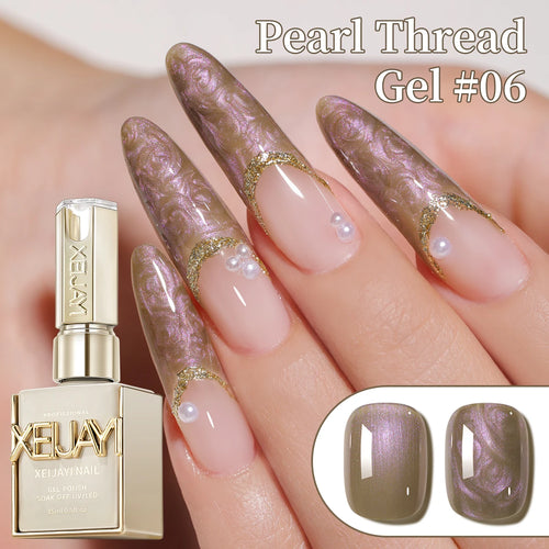 15ML Pearl White Thread Gel Nail Polish  UV/LED Soak Off Gel, Gift For