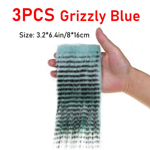 3PCS Fly Tying Artificial Synthetic Fluffy Fiber Long Hairy Craft Fur