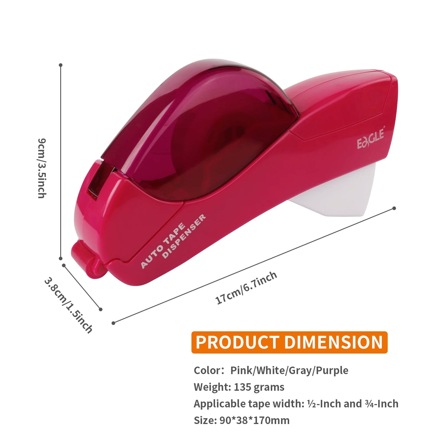 Eagle Automatic Tape Dispenser, No Battery Required, With 2 Rolls Free