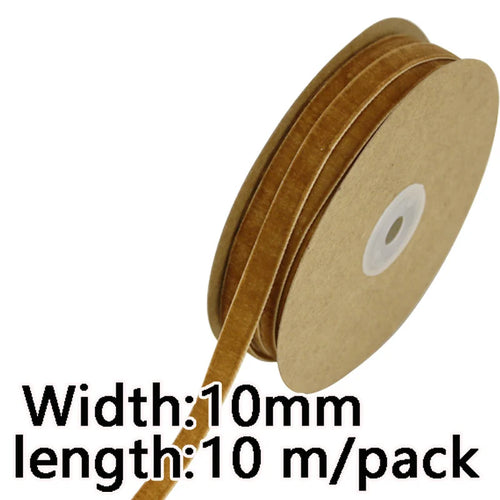 (10 Meters/roll) 10mm Velvet Ribbon Christmas Lace Ribbons Wholesale