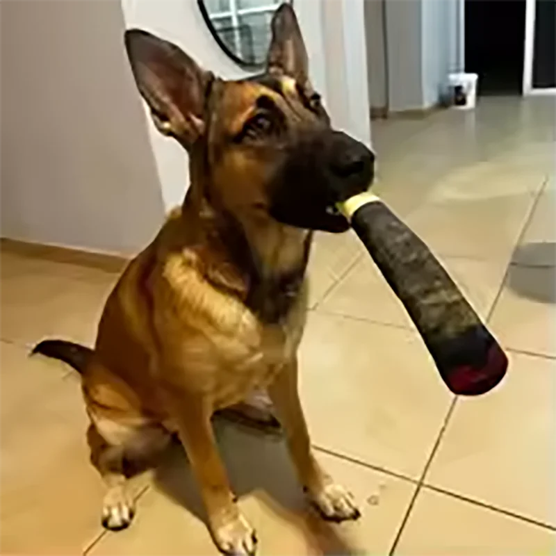 Funny Interactive Dog Toys Cigar Design Plush Squeaky Pet Toys