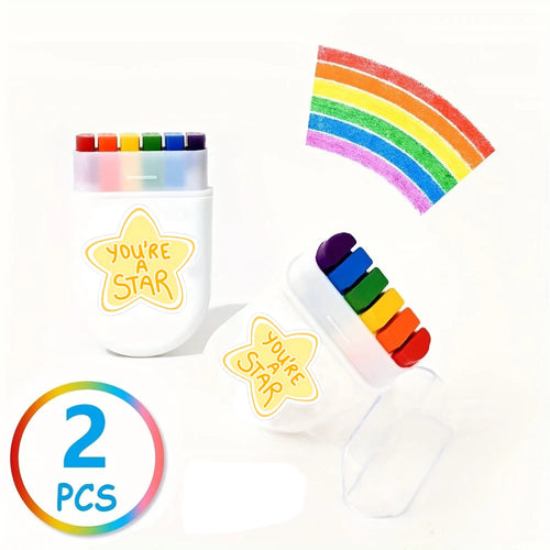 2 Pcs Rainbow Crayon Paint Color Set - Birthday Party Colorful Theme