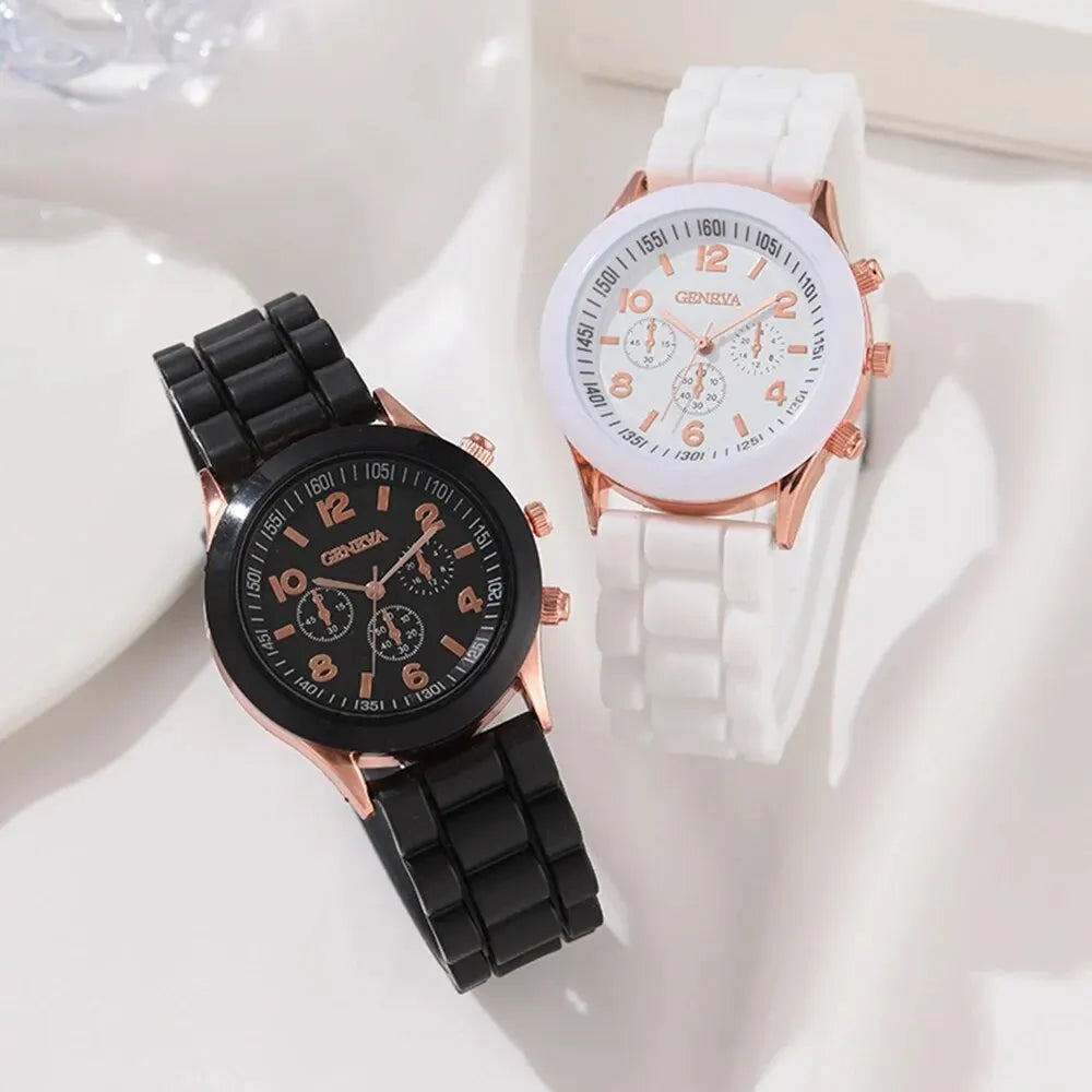 2Pcs Luxury Women's Watch Set Fashion Luxury Elegant Alloy Wristwatch