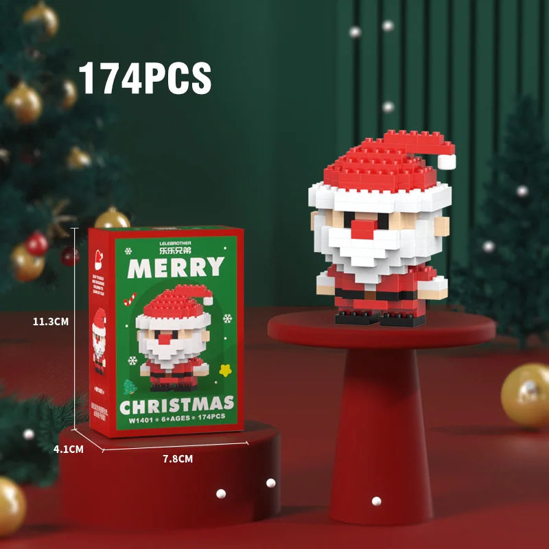 Christmas Building Block Santa Claus Snowman Elk Tree Micro Brick