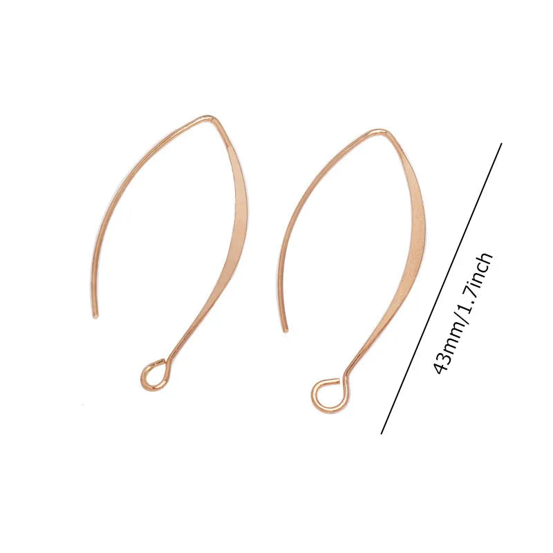20Pcs 925 Sterling Silver Plated Ear Wires V-shape Earrings Hook For