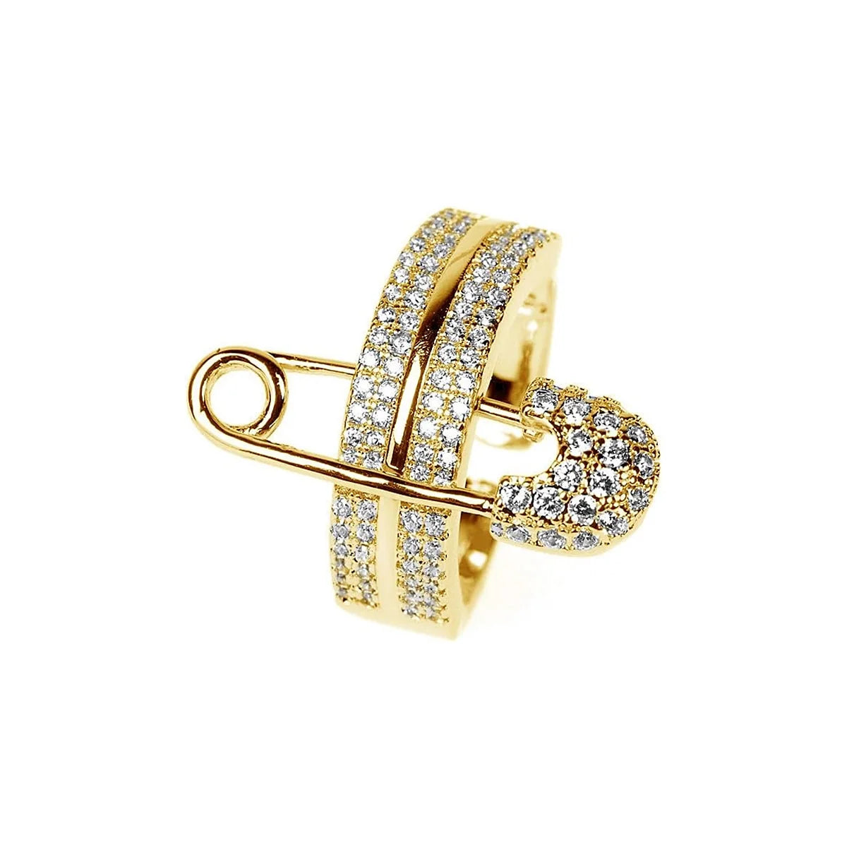 Pin Ring Three Layer Zircon Series Hip Hop Style Stainless Steel New