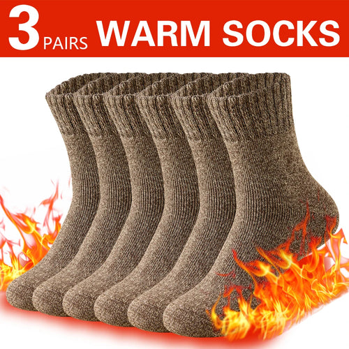 3 Pairs Winter Thick Towel Men's Socks Man's Outdoor Sports Long Socks