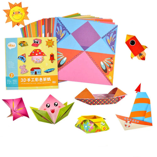 54/108Pcs Montessori Toys Cartoon Animal Origami Paper DIY Kids Craft