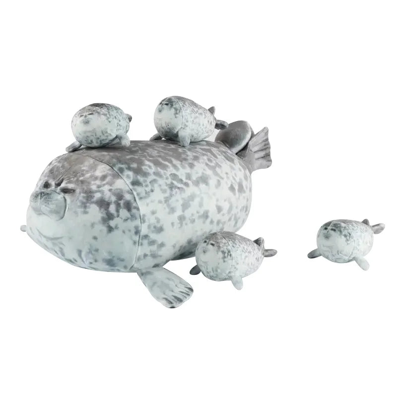 40cm Mother and son Seal five-piece plush toy Seal zipper toy for boys