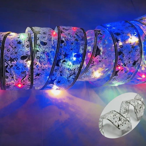 2-10M Christmas Bow Decoration Golden Christmas Ribbon Fairy String