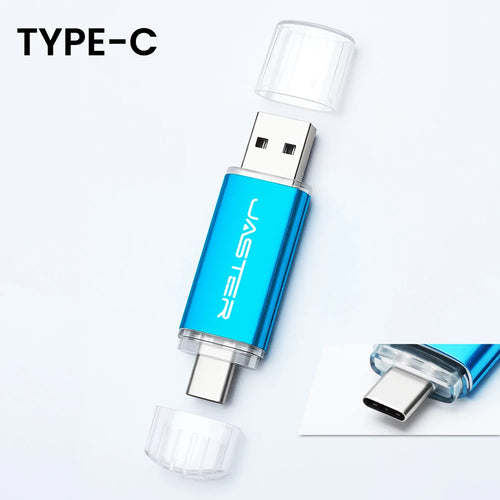 High speed TYPE C 2in1 USB flash drive 128GB 64GB 32GB metal Pen drive