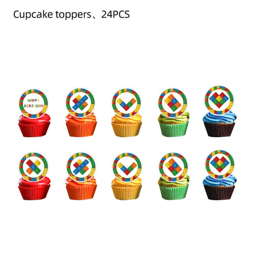 Building Blocks Theme Party Decor Supplies Disposable Tableware Cup