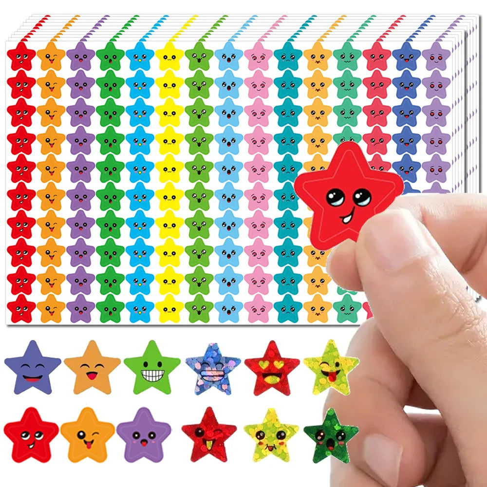 450-3000 Sheet Happy Face Stars Reward Sign Stickers Pack DIY