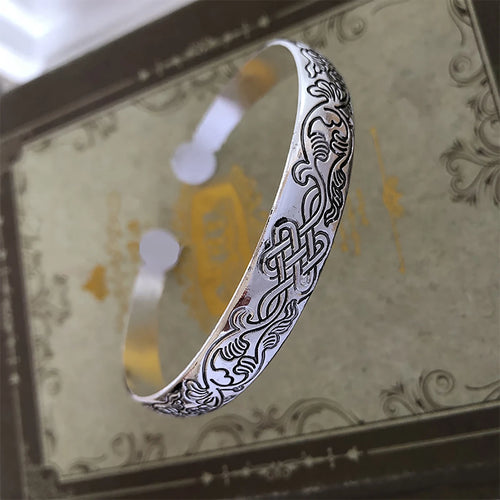 New Retro Cuff Bracelets Tibetan Silver Metal Carving Fish Elephant