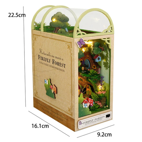 DIY Book Nook Shelf Insert Kit 3D Wooden Puzzle Doll House Assembly