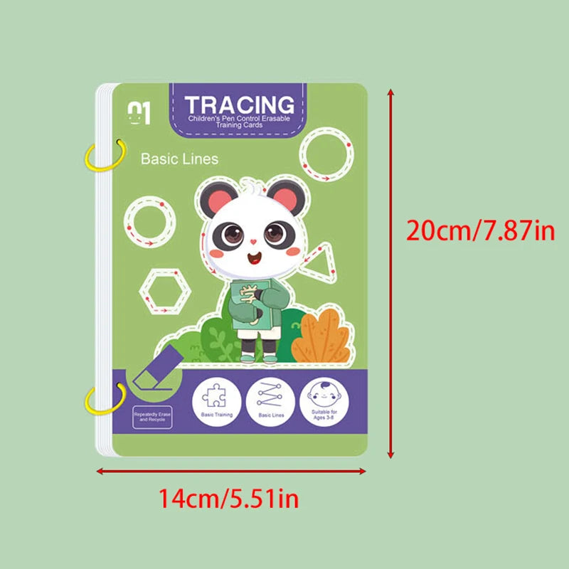 34-Page Children's Reusable Workbook Set with Erasable Pen - Early