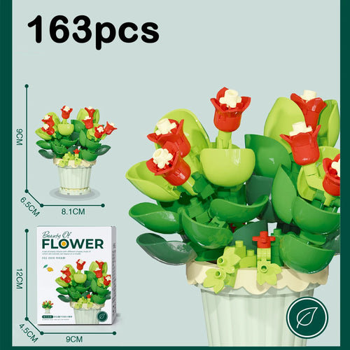 Mini Flowers Building Blocks Simulation Succulent Puzzle for Kid