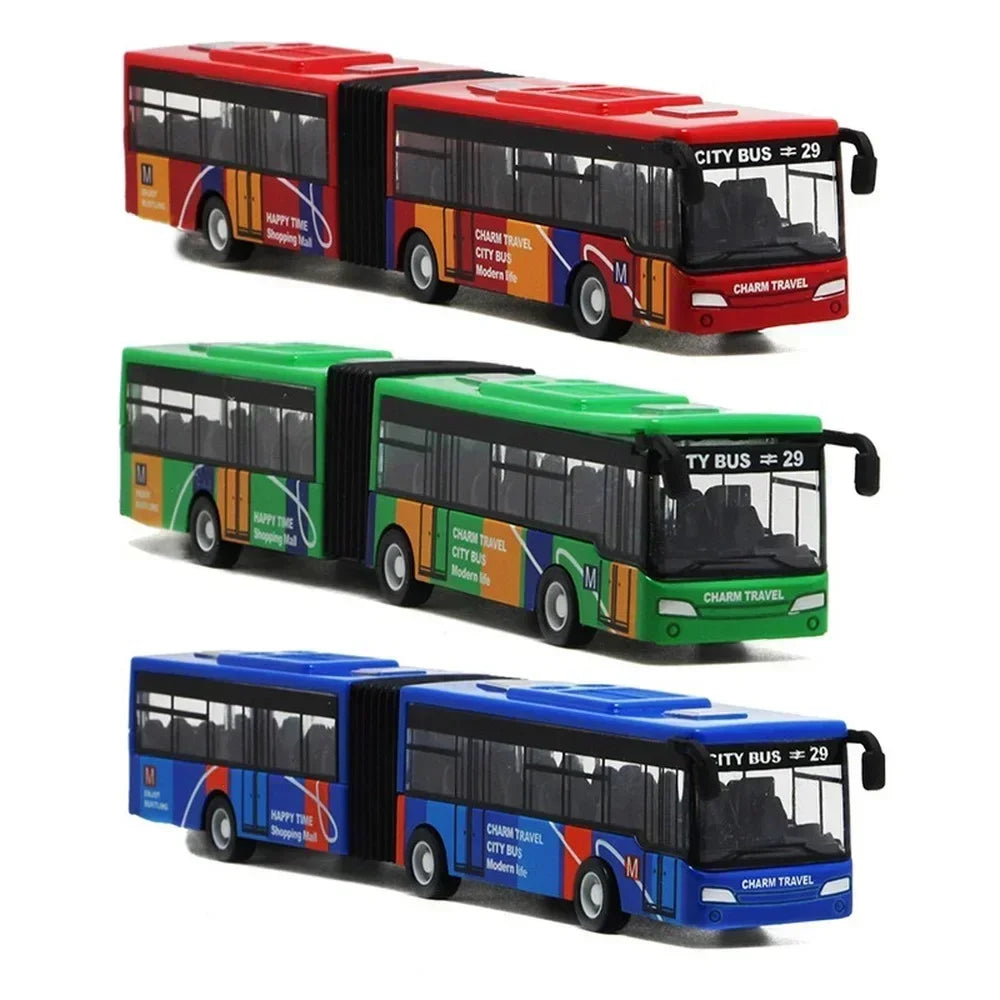 1:64 Alloy City Bus Model Vehicles City Express Bus Double Buses