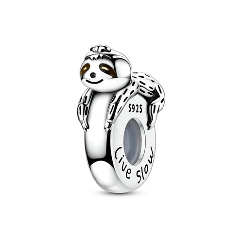 Original 925 Sterling Silver Clip Charm Inlaid Zircon Cat Butterfly
