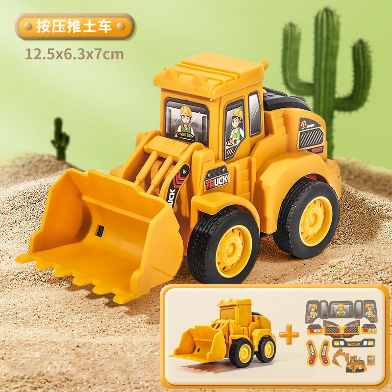Engineering Vehicle Model Press Sliding Car Excavator Bulldozer