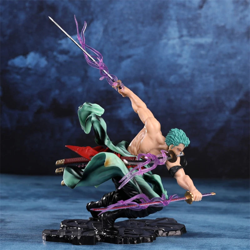 One Piece 10CM Figure Toys Anime GK Roronoa Zoro Three-blade