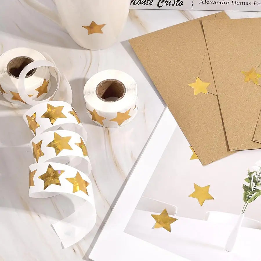500pcs Colorful Star Adhesive Holographic Star Stickers Scrapbook