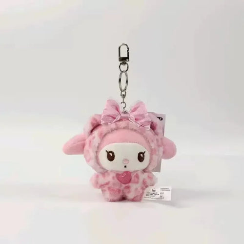 Sanrios Leopard Print Bear Series Hello Kitty Keychain Pendant Cartoon