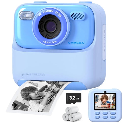 AMORUS Kids Camera Instant 1080P HD Dual Lens Selfie Digital Camera