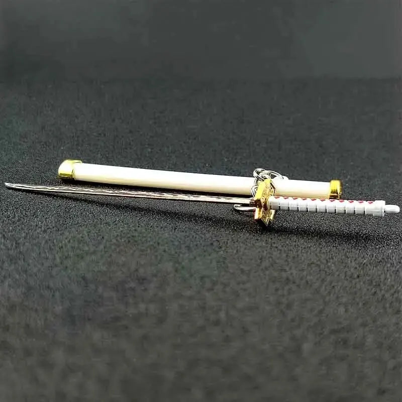 Mini Roronoa Zoro Samurai Sword Keychain Anime  Plastics Scabbard Key