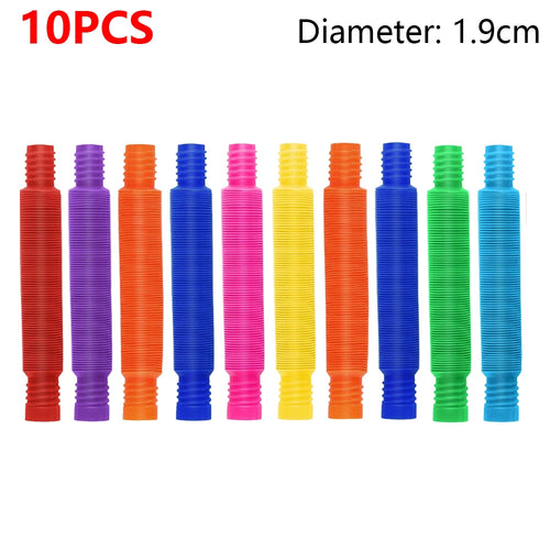 10-30PCS Colorful Telescopic Tubes Fidget Toys Plastic Sensory Pop