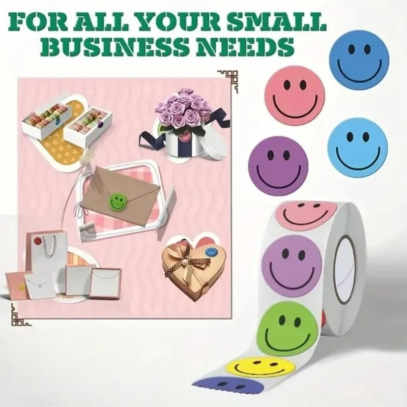 500pcs round Smiling Face Paper Stickers for Teachers Parents