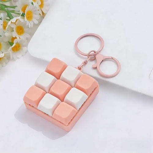 9 Keys Keyboard Keychain Stress-Relief Toys Clicking Keyboard Toy DIY