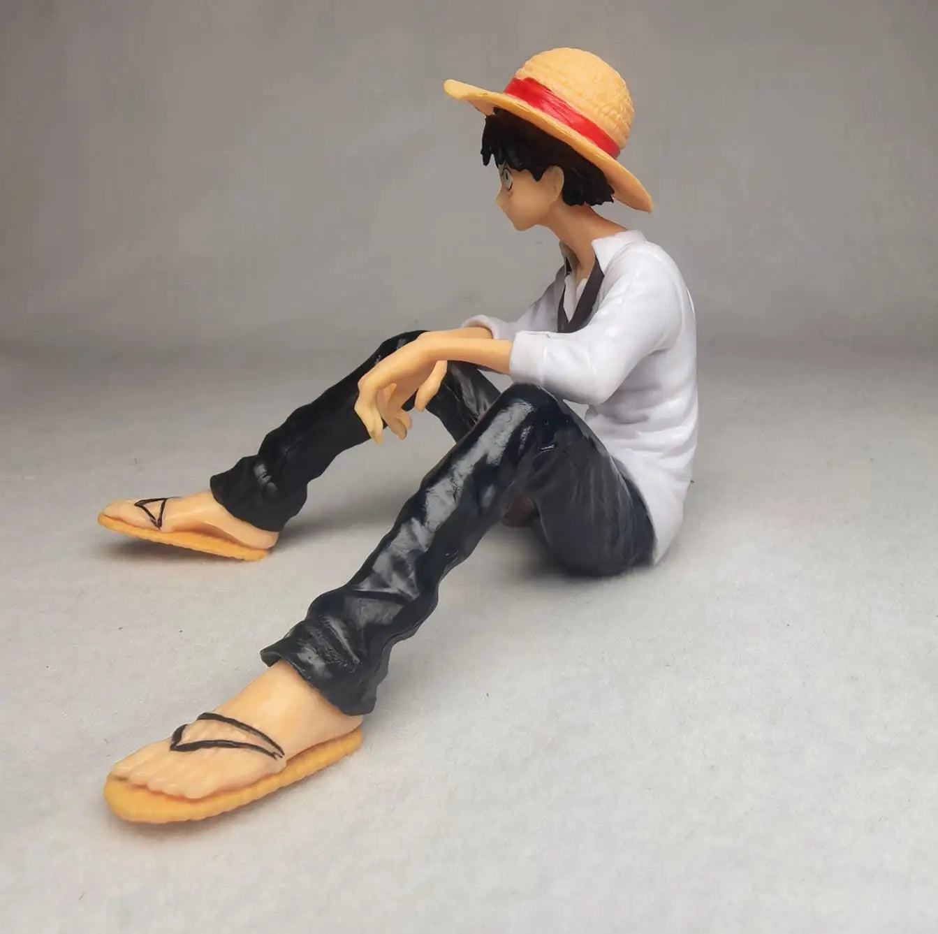 One Piece Anime Figure Toys Luffy Sitting Position Action PVC Figurine