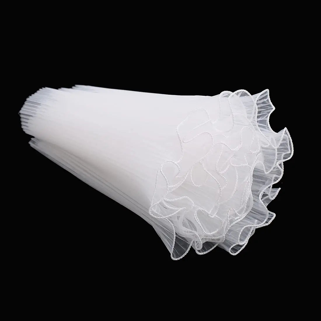 White Floral Packaging for Bouquets  Including Decorative Mesh