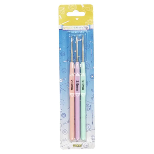 3pcs Crochet Hooks Plastics Handle Knitting Needles for Yarn DIY Craft