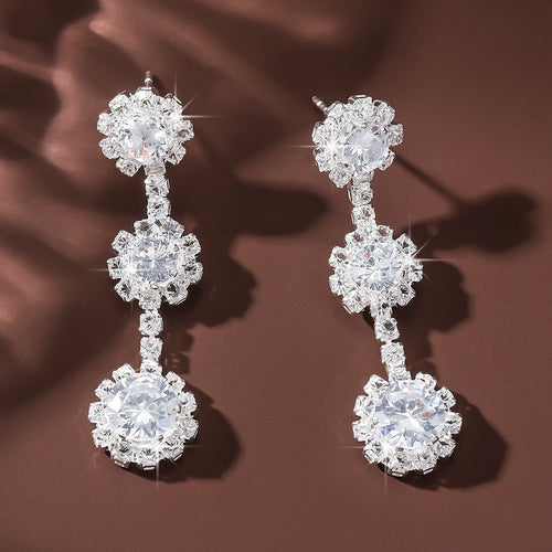 2PC Women's Fashion Trend DIY Pearl Petal Ball Earrings Outdoor Travel