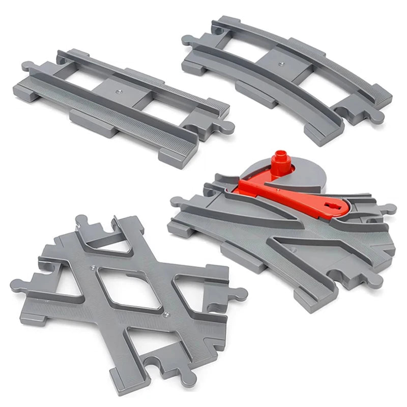 Big Size Building Block Bricks Train Tracks Crossover Parts Switch