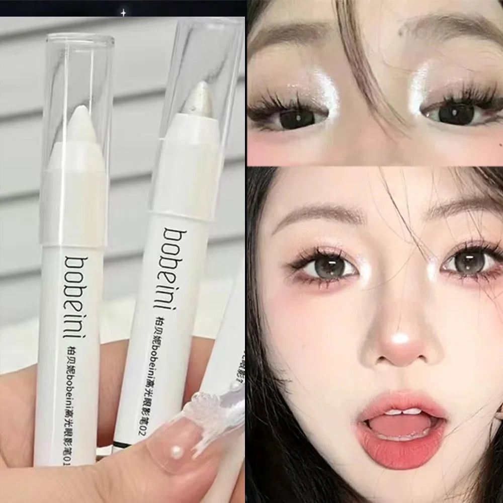 Matte Eyeshadow Stick White Eyeliner Shimmer Silver Highlighter Pen