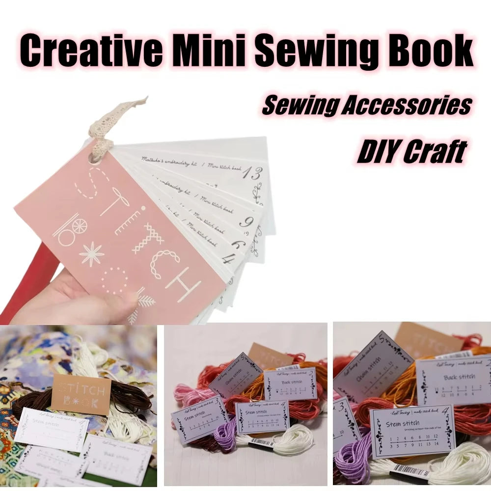 1pc Mini Sewing Card Set Mini Sewing Book Sewing Embroidery Stitch