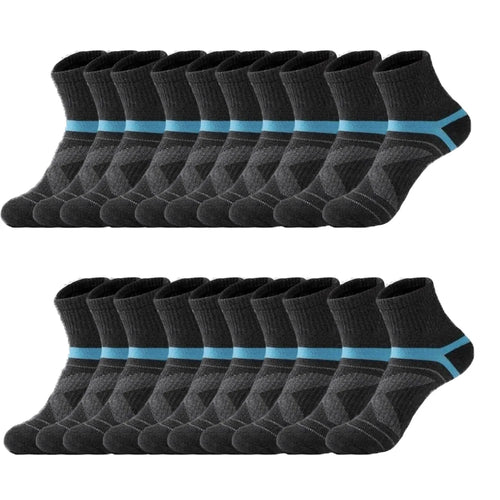 3 Pairs Men's Socks Hiking Black Sports Basketball Socks Casual Soft