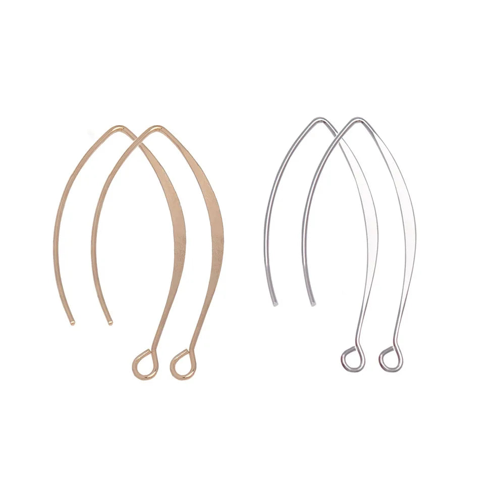 20Pcs 925 Sterling Silver Plated Ear Wires V-shape Earrings Hook For