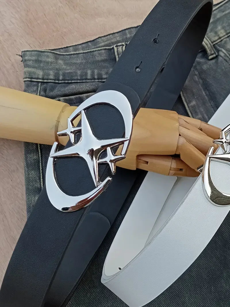 Stylish Oval Cross Metal Buckle Belt - Durable, Simple, and