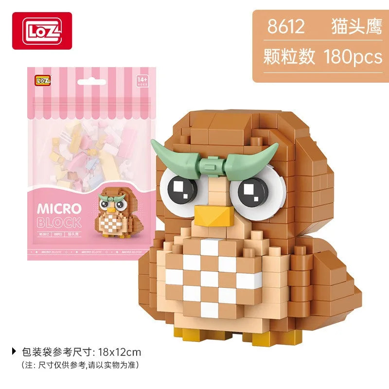 LOZ cute Cartoon Cat Animal Toy Dolphins owls chick cats dogs Model