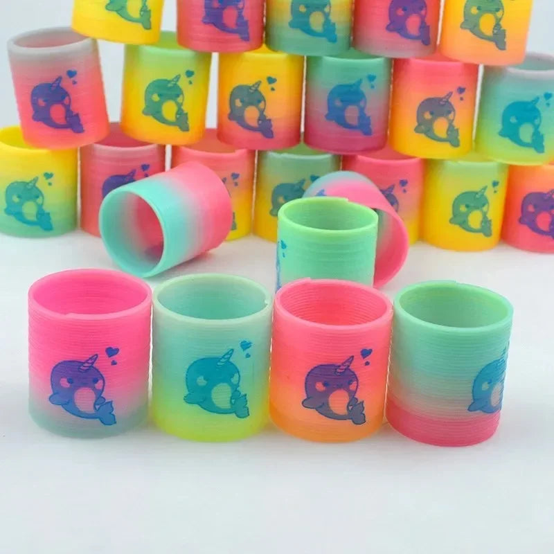 24PCS Rainbow Magic Springs Circle Toys Kids Birthday Party Favors