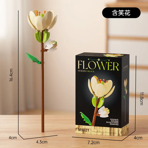 Simulation Building Blocks Flowers Eternal Bouquet Micro Brick Rose