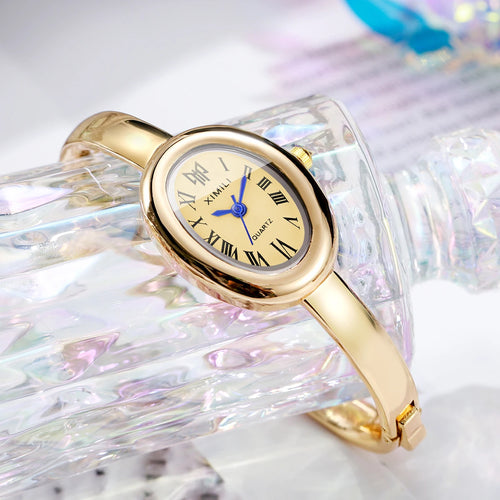 Elegant Oval Roma Dial Women Quartz Watch Fashion Bracelet Strap