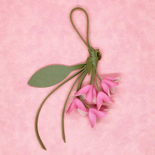 1Pcs Fashion PU Leather Simulation Osmanthus Keychain Bag Pendant