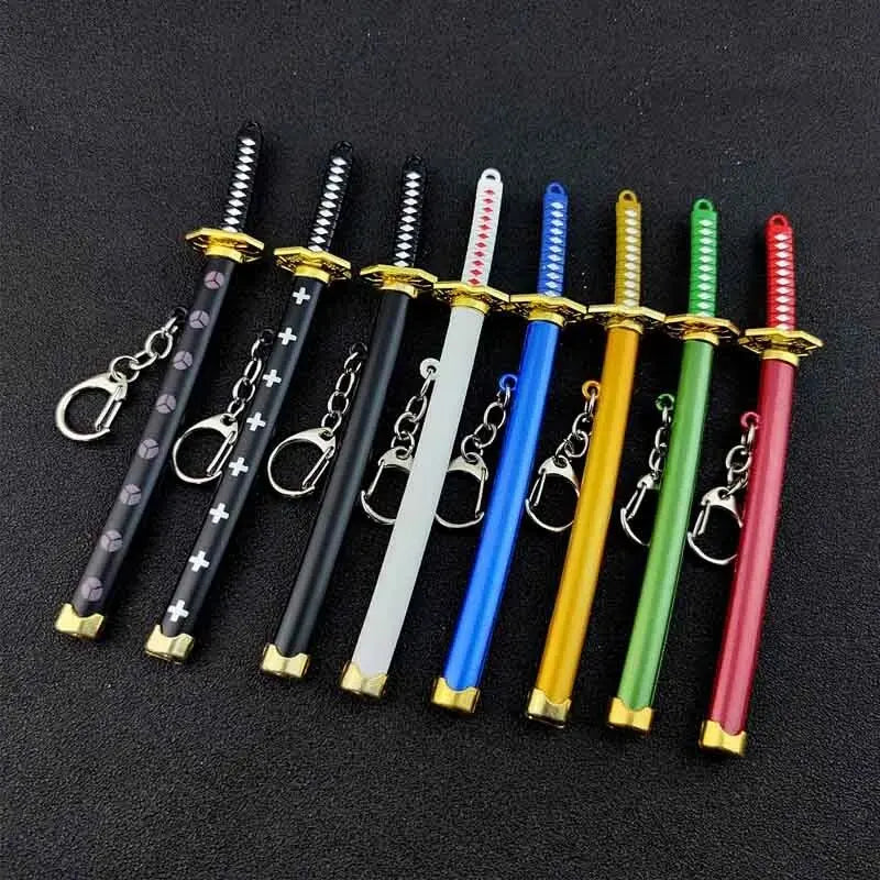 Mini Roronoa Zoro Samurai Sword Keychain Anime Scabbard Key Ring